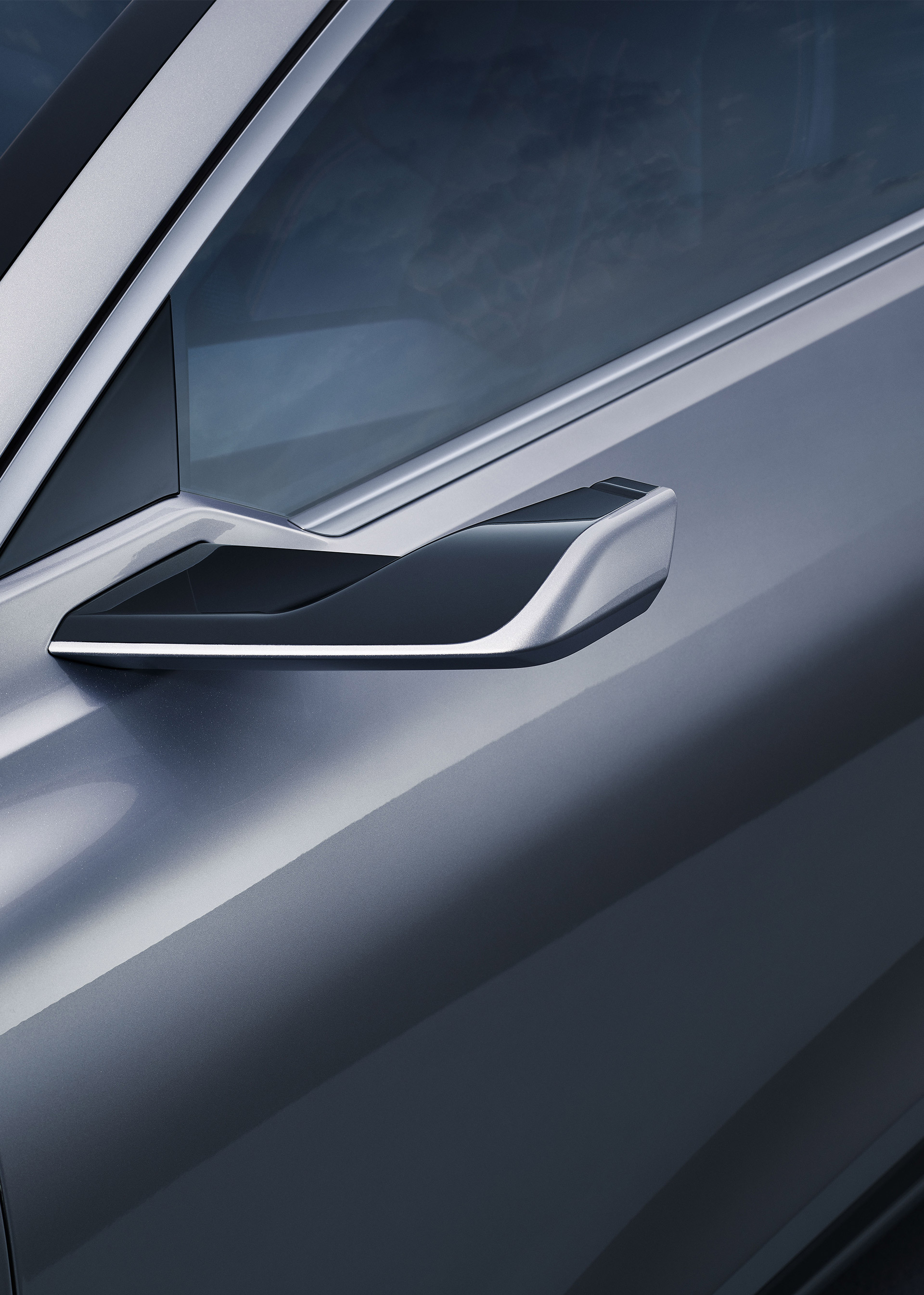 De virtuele buitenspiegels van de A6 e-tron concept zitten op de A-stijlen. Deze sierlijke cameraspiegels dragen bij aan de aerodynamische efficiëntie.