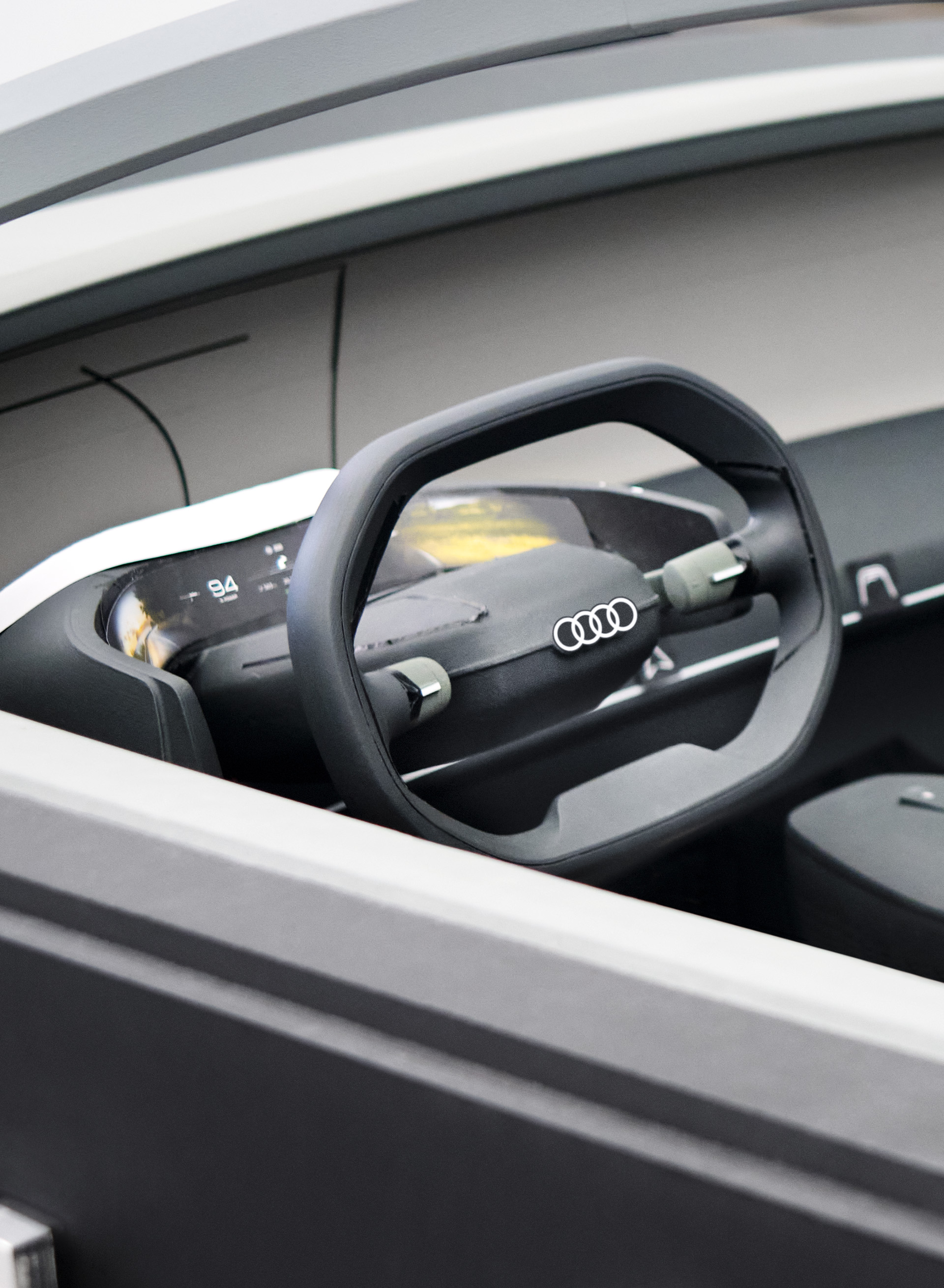 Een eerste opzet voor het stuur in de Audi grandsphere concept.