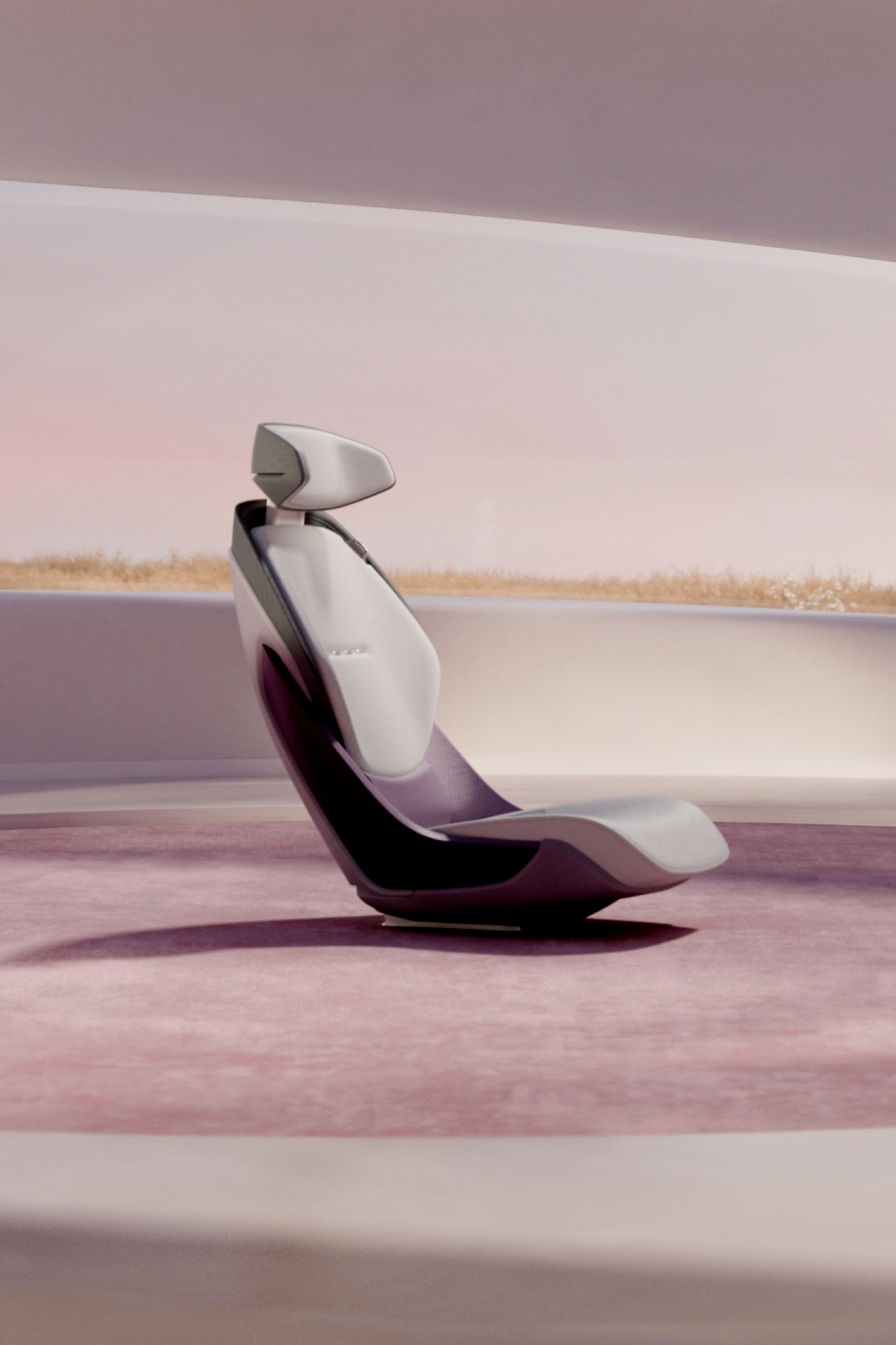 Een stoel uit de Audi grandsphere concept in een positie rechtop.