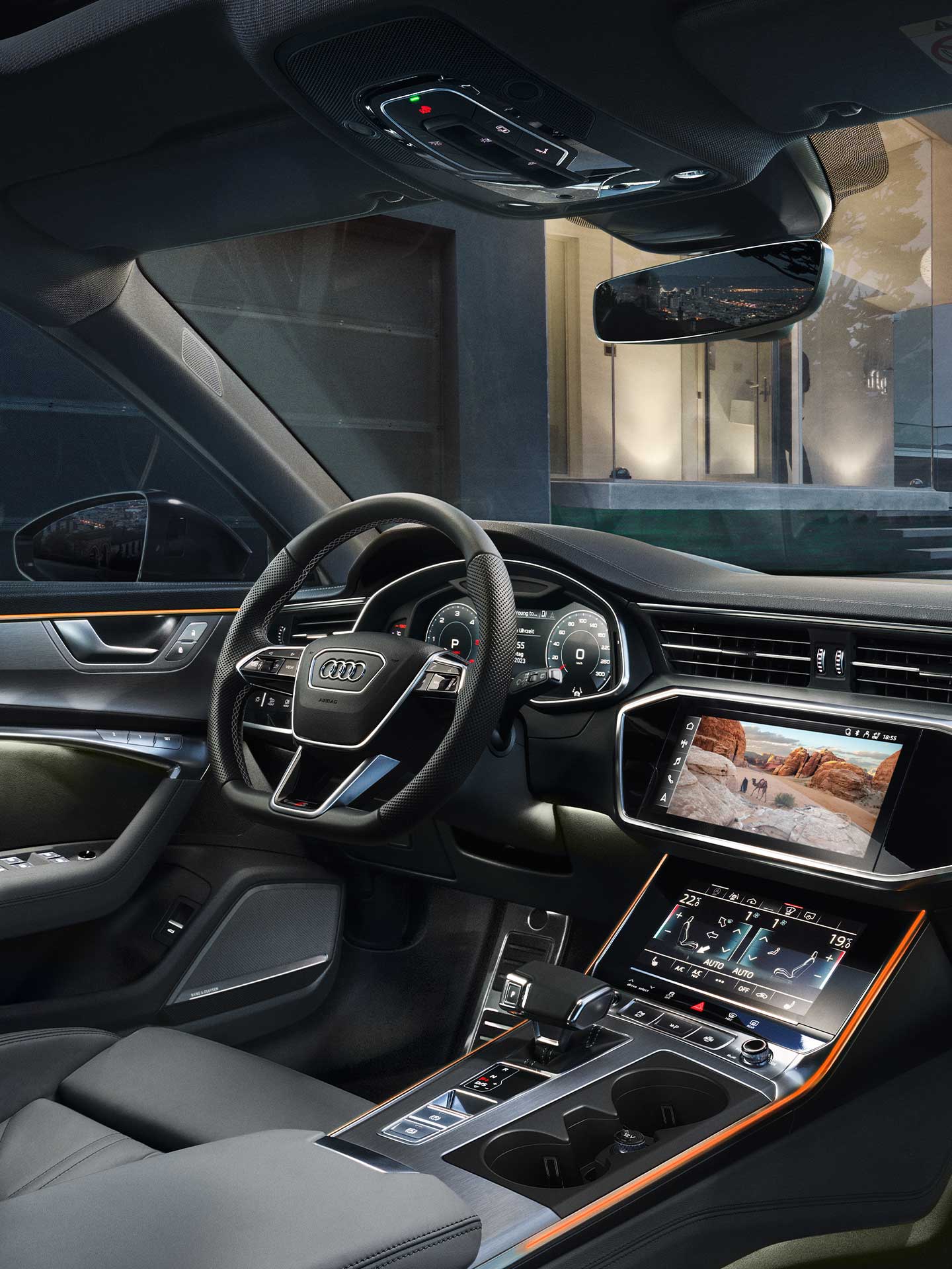 Thematisch verlichte Audi-cockpit